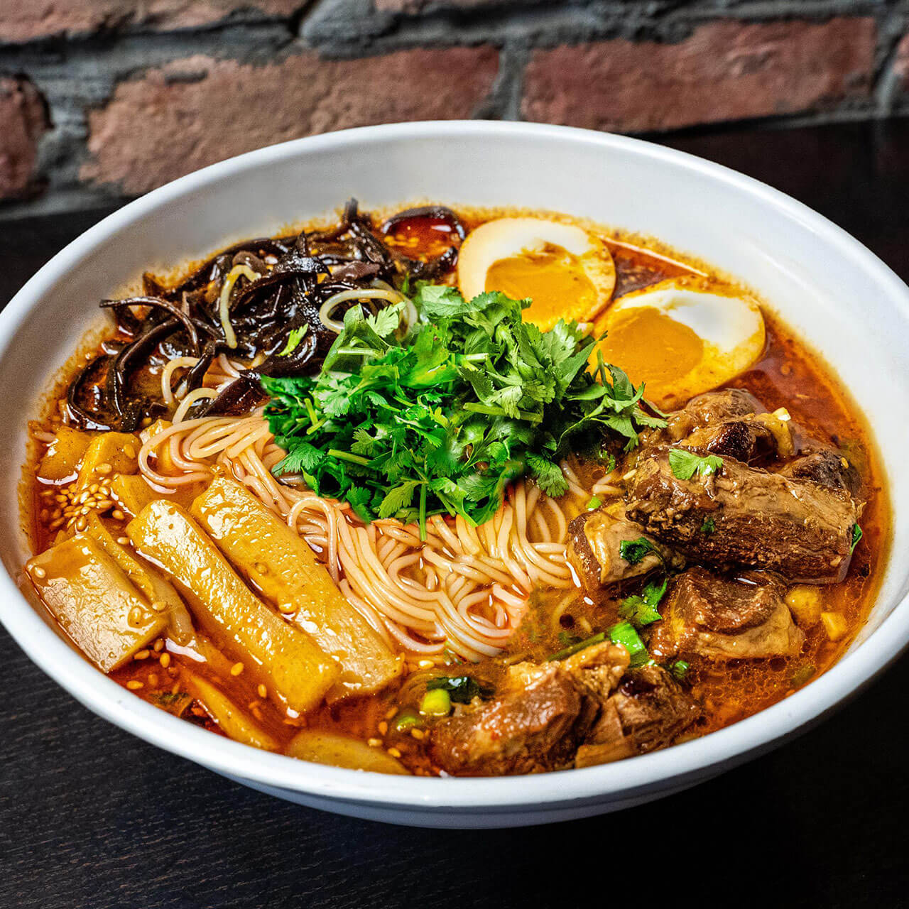 Authentic Szechuan Ma La Rice Noodle Dish with Vegetables and Meat